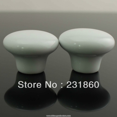 4 x white round ceramic door knobs cabinets drawer bedroom cupboard pull handle