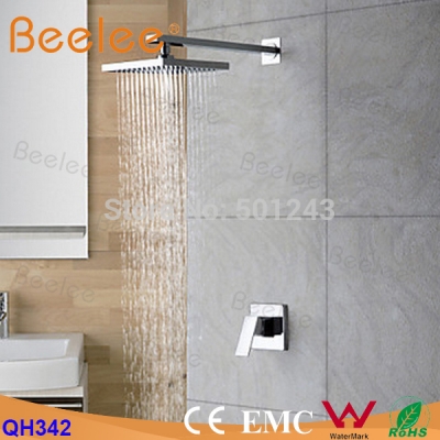 bathroom rainfall waterfall shower faucet set concealed shower faucet w/ shower head with arm + concealed shower mixer valve