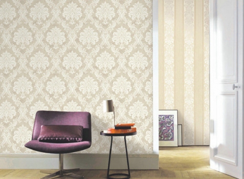 cs1001 romosa wallcoverings traditional georgia ivory white / tan faux worn damask shabby chic wallpaper roll decor