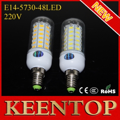 high lumen 220v corn bulbs e14 5730 48leds lamps 5730 smd 15w downlight energy efficient chandelier ceiling spotlight 10pcs/lot