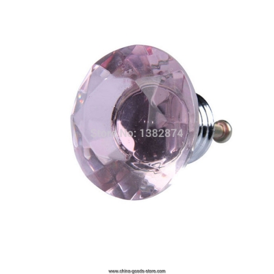 40mm diamond shape crystal glass drawer cabinet pull handle knob light pink a#v9