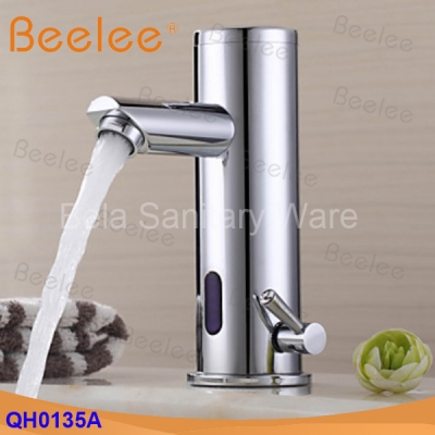 brass and cold automatic water tap infrared sensor faucet mixer tap for bathroom basin (qh0135a)