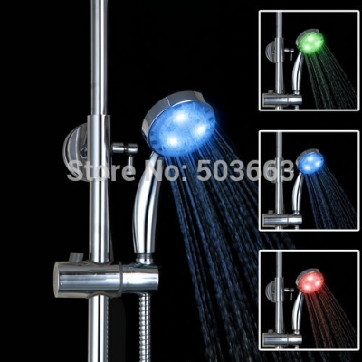 d05/6 led light bathroom hand held shower head contemporary a grade abs - chrome