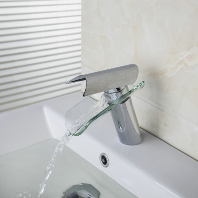 e_pak single handle tiles design 8229/5 glass waterfall spout faucets mixers & taps bathroom chrome basin faucet