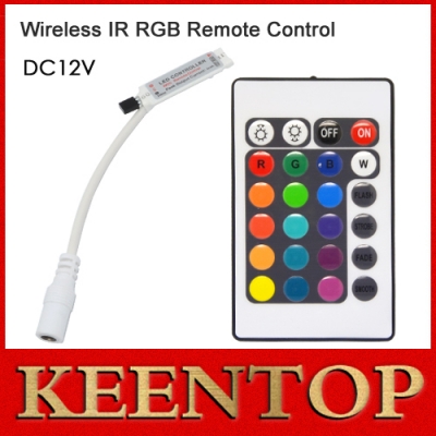 mini rgb led strip controller with remote control dynamic modes dc 12v 24keys for 5050 3528 5630 led strip lamps light 1pcs/lot