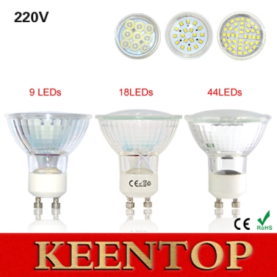 whole ac220v ultra bright cree led lamp gu10 led spot light smd2835 9/18/44leds spotlight led bulb lampada led downlight