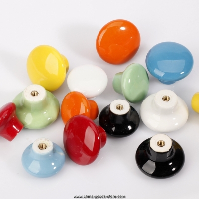 bedroom kitchen cabinets knobs cupboard drawers ceramic pull handles with screw whole price multi color round knobb 38mm
