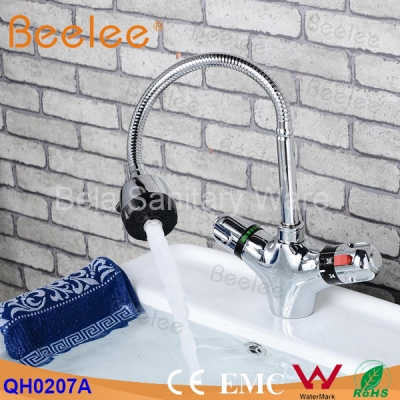 thermostatic kitchen faucets,dual handle auto-thermostat control faucet mixer taps bathroom faucet (qh0207a)