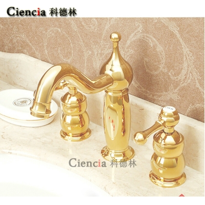 2014 faucets kitchen faucet bj6161 gold 3 hole wash basin water tap deck mounted faucet mixers and taps