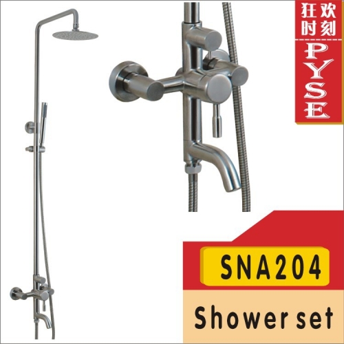 2014 new ceramic shower sets faucets batedeira sna204 sus 304 stainless steel set shower faucet rainfall best