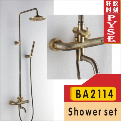 2014 top fashion chrome chuveiros shower faucets bath faucet ba2114 antique copper shower set faucet rainfall