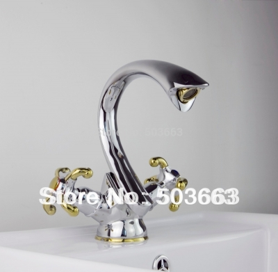 brand new style double handles bathroom basin sink faucet mixer tap chrome vanity cranes y-003 mixer tap faucet
