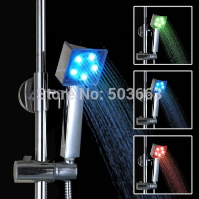 d11/1 round new solid brass led light function chrome bathroom handheld shower heads