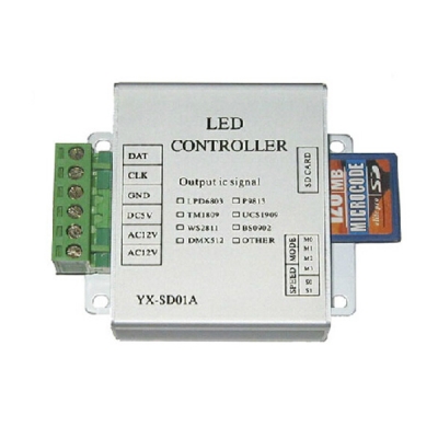 dmx512 controller guardrail tube controller mini sd card led pixel module controller 1024/2048 pixels ysl-sd01