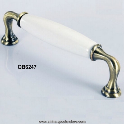 qb6247 128mm 5.04" white ceramic wardrobe cupboard knob cabinet door pulls handles