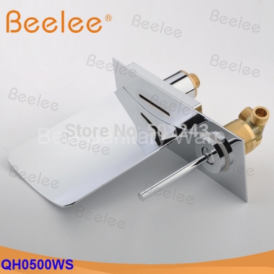solid brass chromed bathroom sink basin faucet mixer tap single handle wall mounted basin mixer taps (qh0500ws)