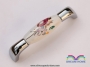 128mm european style tulip ceramic furniture handle / cabinet pull / chrome plated handle/ drawer pull