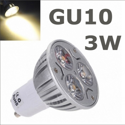 6pcs/lot non-dimmable 3w gu10 led high power gu10 led lamp,white gu10 led spotlight led