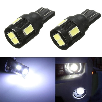 big promotion t10 w5w 194 168 6 led 5630 smd 1.6w high power white car auto light source side wedge license plate lamp bulb 12v