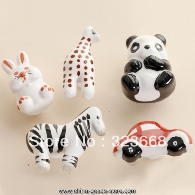 childern room cartoon handle animal ceramic drawer knob for cupboard/shoes cabinet/closet