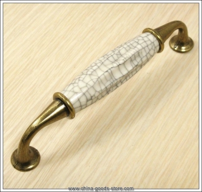cracks ceramic zinc alloy kitchen cabinet furniture handle (c.c.:128mm,length:135mm)