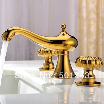 franco gold finish faucet 3 pcs set bath mixer faucet