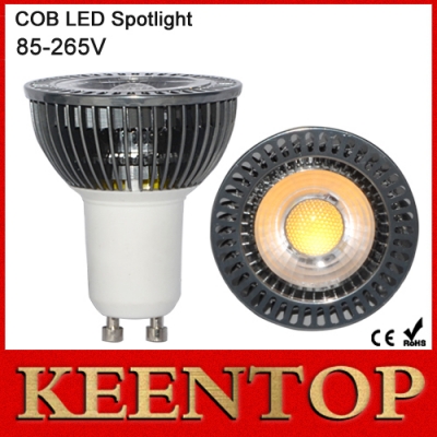 led cob spotlight aluminum body ac85v-265v 1led 5w led lamp bulb light gu10 downlight cup lighting factory price