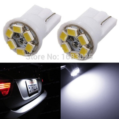 t10 194 168 w5w 6 smd 1210 led bulb pure white car auto side wedge turn sinal license plate lights dashboard lamp bulb dc12v