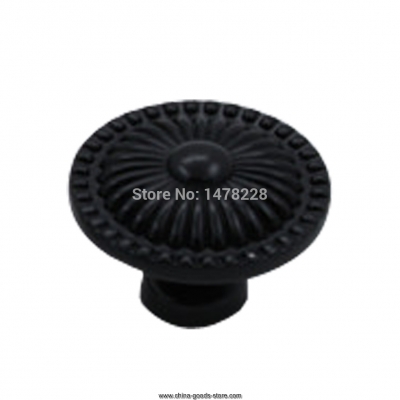 1 pair flower shape ceramic cupboard cabinet drawer knob pull handle (black) b2c shop