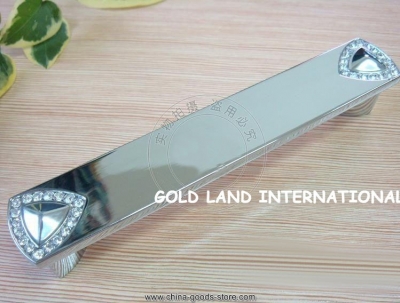 128mm l158xw25xh25mm long zinc alloy crystal glass kitchen cabinet handle