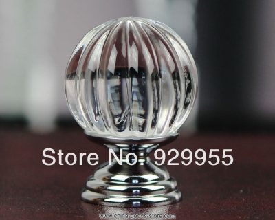30mm clear round crystal glass cabinet knobs drawer furniture handle wardrobe