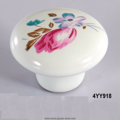 4yy918 tulip ceramic cabinet wardrobe cupboard knob drawer door pulls handles single hole