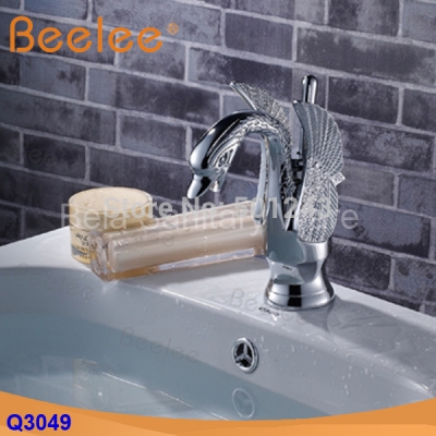 contemporary brass single lever single hole luxury brass basin mixer,swan basin faucet,deck mounted swan faucet (q3049)