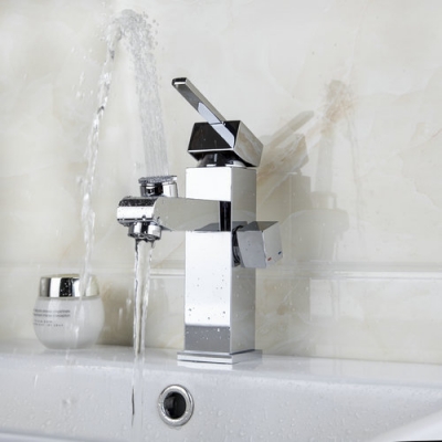 new spout swivel double spout deck mounted single handle chrome 8706 bathroom basin faucets,mixers & taps