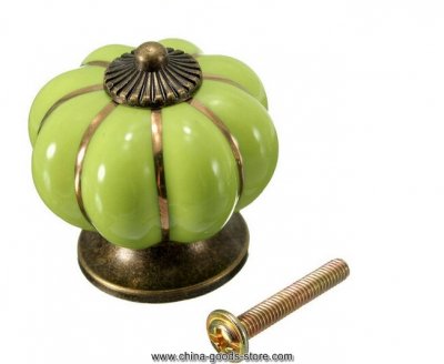 newest pumpkins knobs europe ceramic door cabinet cupboard handles drawer pull 40mm apple green ceramic knob