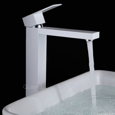 pbm1037 brass white/chrome/black single hole basin faucet mixer bathroom shower tap
