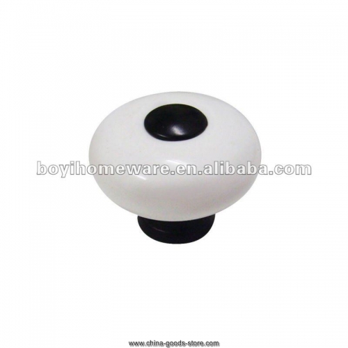 white round ceramic knob cupboard handles whole and retail discount 100pcs /lot as0-bk