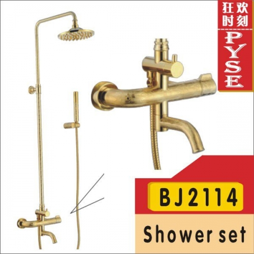 2014 limited batedeira bathroom faucet shower faucets bj2114 golden/classical/gold mixer shower set rain
