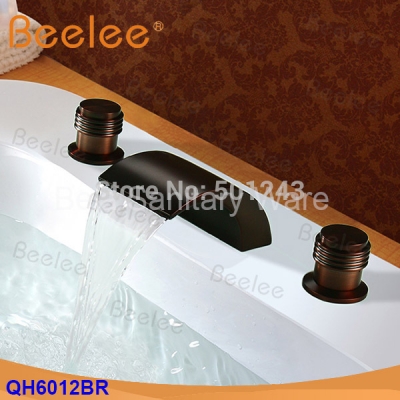bathroom double handle faucet.antique oil rubbed bronze faucet.basin sink mixer tap.3 hole two handle faucet 3 pcs(qh6012br)