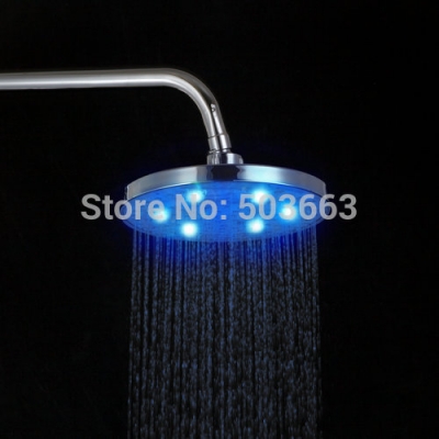 ouboni shower heads cabeca chuveiro led light 8" abs round spray rain saving water d16/1 rainfall top/wall mounted shower head