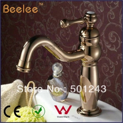 +rose gold finish bathroom basin faucet qh0434rg