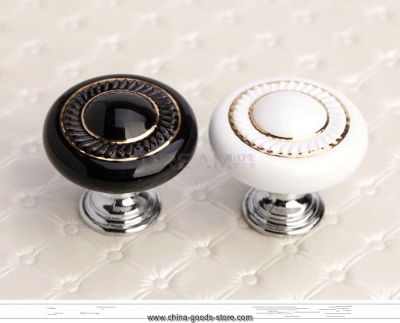 zinc alloy black ceramic cabinet knob door knobs white drawer pulls