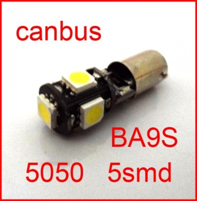 10pcs ba9s canbus 5 smd 5050 led car interior bulbs wedge lamp car indicators light,new