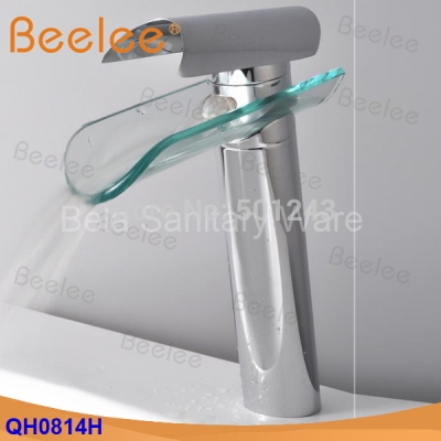 single holder glass faucet waterfall faucet basin faucet (qh0814h)