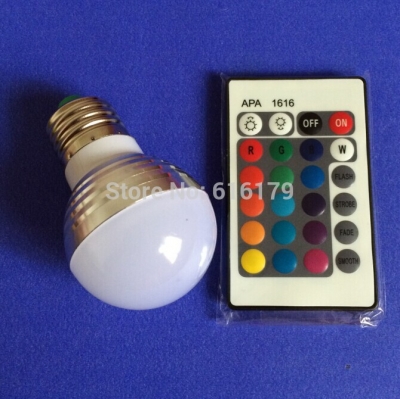 super brighting+ rgb remote control ac85-265v rgb 5w bubble ball bulb 10pcs/lot