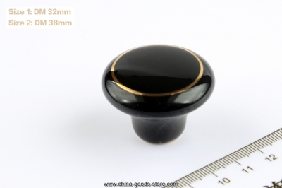 10pcs/pack round-32mm sinicism black ceramics chest drawer cabinet door ball handles knobs