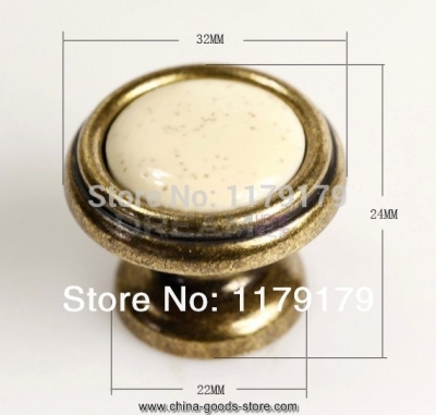 32mm ceramic drawer knob pull bronze kichen cabinet handle knob antique brass dresser cupboard furniture handles ull knobs 416