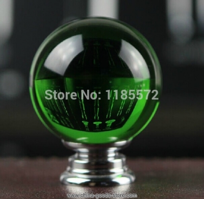 40mm k9 green crystal glass dresser knobs for cupboard kitchen cabinet bedroom cabinet