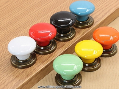 knobs dresser knob drawer knobs pulls handles / ceramic cabinet knobs / kitchen furniture hardware green red orange blue yellow