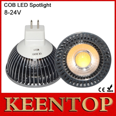 led spotlight dc8v-24v cob light aluminum body mr16 5w lamps led bulb solar wall lights mr16 spot light 1pcs/lot